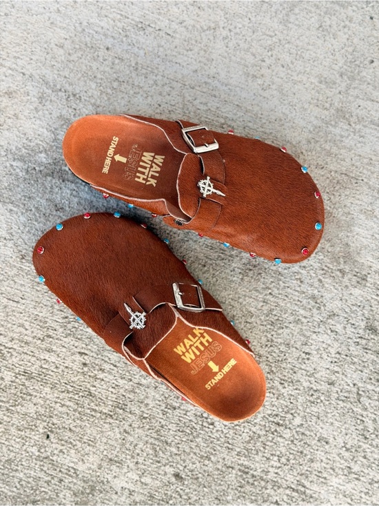Last Disciple Brown Studded Clogs
